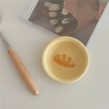 Korean Style Household Ceramic Tableware Set Creative Bread and Toast Printed Noodle Bowls Meal Plate Home Porcelain Dinnerware