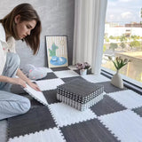 12Pcs Soft Plush Foam Floor Mat Interlocking Carpet Tile Non Slip Thick Play Mat for Living Room Bedroom Kids Room Home Decor