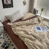 Hot Bedding Set Bedroom Decor Washed Cotton Double Duvet Cover Set Duvet Cover Flat Sheet Quilt Cover Pillowcase Home Textiles