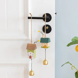 Nordic Wood House Wind Chime Handmade Hanging Bell Door Handle Wall Kids Room Decorations Garden Home Office Nursery Decor