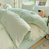 Ikeehome  new pure cotton cotton milk fleece thermal single quilt cover household dormitory bedding, no pillowcase and bed sheet