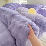 1PC Class A Bubble Rabbit Plush Fleece Duvet Cover  Extra Soft Cozy Thicken Warm Autumn Winter Skin-friendly AB Quilt Cover