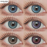 1 Pair Myopia Color Contact Lenses for Eyes with Prescription Makeup Eye Color Lenses Beauty Pupils Fashion Blue Lenses