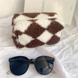 Fashion Plush Stripe Style Pencil Case Large Capacity Pen Bag Cosmetic Pouch Storage Box Student School Stationery Supplies
