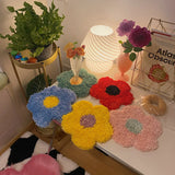 Handmade Tufted Coaster Floral Cup Holder Mat Drink Pad Mug Support Dining Room Decor Home Table Decoration Accessories 20cm