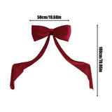 Ikeehome  Giant Velvet Christmas Tree Decoration Bow 70.8 Inches Xmas Tree Topper Bow Holiday Ornaments For Door Window Fireplace Garden