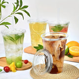Wholesale 50 Sets 400ML Plastic Cups With Lids Clear Disposable Cups For Parties Iced Coffee Smoothie Milkshake Cold Drinks