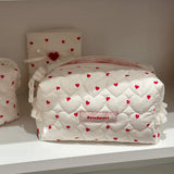 Original Korean Imported Quilted Soft and Cute Quilted Zipper Makeup Bag Storage