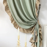 White Ruffle Curtains For Dining Rooms, Cotton Linen Shabby Chic Trim, Privacy Sheer Drapes, Bedroom Canopy, Home Decorations