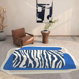 Zebra Striped Living Room Large Area Carpets Irregular Bedroom Carpet Blue Anti-slip Balcony Rugs Fluffy Soft Cloakroom Rug