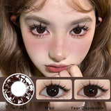 1 Pair Big Eyes Black Lenses Korean Natural Lenses Yearly Color Contact Lenses Eyes with Gray Beautiful Pupil Lentes