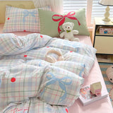 Washed Cotton Duvet Cover Set Breathable Comforter Bedspread Pillowcases Bed Linens Bedding Set Girls Room Decor Home Textiles