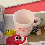 Love Korean Milk Glass Mug Cute Vintage Coffee Cup Vintage Hot Drink Gift Milk Cup