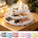 3pcs Clear Round Waterproof Makeup Bag Set,Portable Double Zipper Travel Storage Pouch,Travel Toiletry Bag,Multi-Purpose Organizer