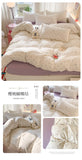 Knitted Class A Bedding Set Floral Style Bed Linen Set Soft Double Yarn Four-Piece Set Quilt Cover Set Bed Sheets Gift for Home