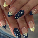 Cat Eye Press on Nails Short False Nails Art Full Cover French Sheer Wearable Nail Manicure Tips Cool Girl Artificial False Nail