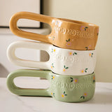 200ml Long Handled Ceramic Cup for Home Use Heat-resistant Breakfast Oatmeal Coffee Cup Handmade Milk Cup Kitchen Accessories