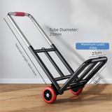 Metal Foldable Trolley Telescoping Handle Lightweight Hand-Pulled Cart Ergonomic Multi Purpose Luggage Cart Outdoor Travel