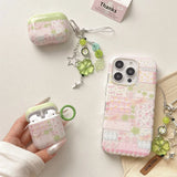 spring lovely color oil painting love heart flower silicone earphone case for apple airpods 1 2 3 4 pro 2 soft protection cover