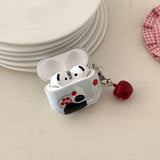 Korean Cartoon Cute Black Cat Pattern Soft Case for AirPods Pro 2 Cover Cute 3D Apple Pendant Protection Cover for AirPods 2 3 4