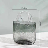 Handbag Shaped Glass Vase Creative Bubble Glass Flower Container Hydroponic Vase for Home Desktop Decoration