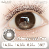 2PCS Fixed-Axis Lens Half Year Mango Crush Ice Contact Lenses Glow Highlight Brown For  Makeup For Women