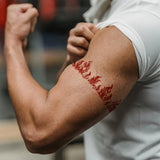 1pc Flame Wristband, Temporary Tattoo on Foot Loop, Tattoo Stickers on Arms and Legs, Waterproof and Durable Red Flame