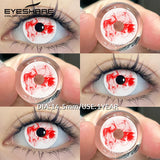 EYESHARE 1Pair Cosplay White Lenses Halloween Color Contact Lenses Red Eye Makeup Lenses Crazy Contact Lenses Black Eyes Lens