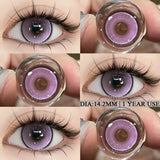 Brown Colored Contact Lenses for Eyes, Natural Eye Cosmetic, Soft Eye Lenses, Beauty, Yearly Use, 1Pair