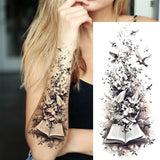 1 Sheet Beautiful Butterfly Flowers Temporary Tattoos For Women Girls Waterproof Fake Tattoos Floral Animals Temp Tatoo Stickers