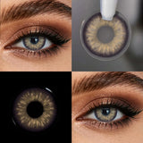 Colored Contact Lenses Lalens Ves Klien Blue Moon Garden Brown Tri Gray Color Contacts Eye Lens Eyes Half Year 2Pcs