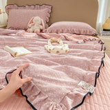Summer Cooling Quilt Soft Skin-Friendly Air Conditioning Thin Blanket Single/Double Washable Home Textile Princess Wind Style