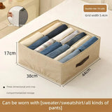 Household Clothes Storage Box Double Row Grid Fabric Storage Box Foldable Drawer Style Wardrobe Portable Storage Layered Storage