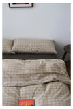 Artistic mat Waed Cotton Bedding Set Pure Cotton Color Woven Quilt Cover Bed eet Pillowcase Bedding Accories