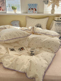 Pure Cotton Bedding Set e  Paaging Girl's Heart Full Cotton Quilt Cover Tee Piece Set Bed eet Bed Canopy