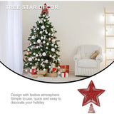 25CM Red Gold Glitter Star Christmas Decoration Xmas Tree Topper for Home Decor Ornaments Navidad New Year 2025 Gifts Accessory