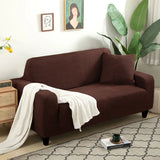 Solid Elastic Adjustable Sofa Cover,Non-slip Jacquard Corn Fleece Slipcover for Living Room Pet Anti-Scratch Dustproof Full Wrap