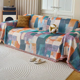 1pc Geometric Pattern Sofa Towel Chenille Sofa Throw Blanket With Tassels Four Seasons Universal Anti Cat Scratch Sofa Protector
