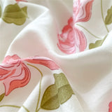 Fresh Botanical Floral Bedding Set for Kids and Adults Leaves Flower Duvet Cover Set Pillowcases Soft Washed Cotton Home Textile