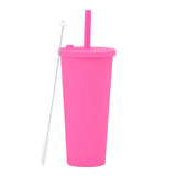 700ml,Double-Layer Straw Cup/MUG,Drinkware,Environmentally Friendly Plastic,Large Diameter,Transparent Milk Tea Cup,Holiday Gift