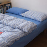 Fre Cotton Waed Stripe Bedding Set Pure Cotton Color Woven Bed eet Quilt Cover Pillowcase Comforter Cover Tee Piece Set
