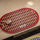 Nordic Retro Oval Shower Mat Super Absorbent Non-Slip Floor Rug Creamy Style Mid-Century Decorative Doormat for Bathroom