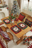 Set of 4/8/12 Christmas Plaid Placemats with Contrasting Ruffled Edges – Perfect for Christmas and Winter Parties