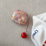 3D Tomato Pendant Chain Grid Earphone Case Protect For Airpods 1 2 3 4 Cover Soft Shockproof For Air Pods Pro Pro2nd Fundas
