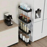 Push Trolley Shelf Floor Multi-layer Bathroom Living Room Crevice Space Saving Snack Storage Trolley Kitchen Spice Crevice Shelf