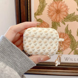 New Silicone Printing Full Screen Flower Metal Keychain Soft Earphone Protective Case For AirPods 1 2 3 4 Pro 2 Protection Cover