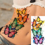 1 Sheet Beautiful Butterfly Flowers Temporary Tattoos For Women Girls Waterproof Fake Tattoos Floral Animals Temp Tatoo Stickers