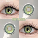 1 Pair Color Contact Lenses With Diopter Fashion Natural Green Circle Lens Beauty Pupils 0~-8.00 Yearly Fast Shipping
