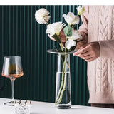 Creativity Transparent Glass Vase Hydroponics Flower Pots Desk Decoration Artificial Flowers Modern Home Decor Floral Vases