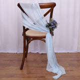 12PCS Chiffon Chair Sashes Wedding Chair Decoration 16x275cm Long For Wedding Aisle Decorations Party Banquet Event Baby Shower